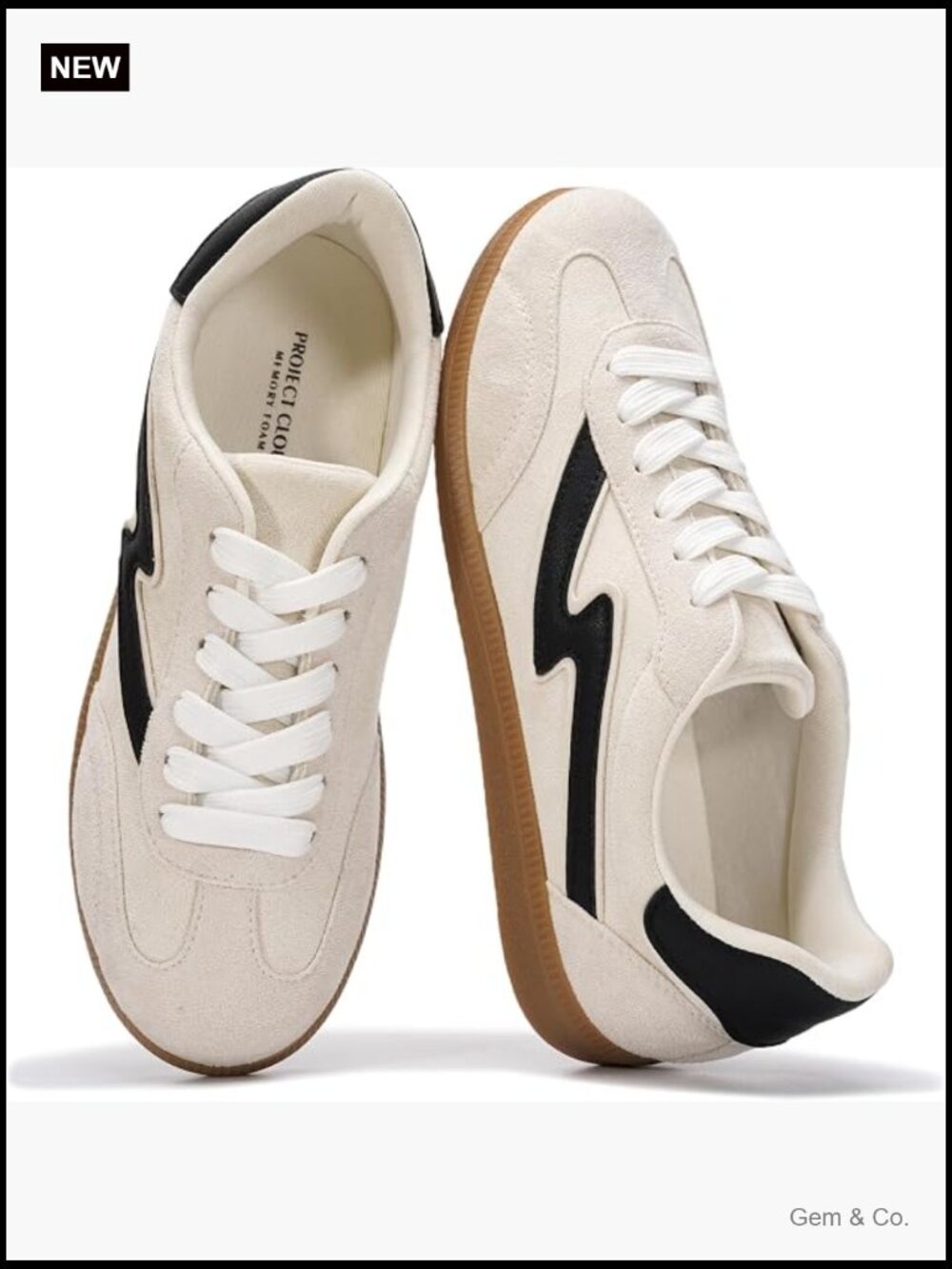 Fashion Sneakers with Memory Foam Insole Lace-Up Non-Slip Trendy Shoes